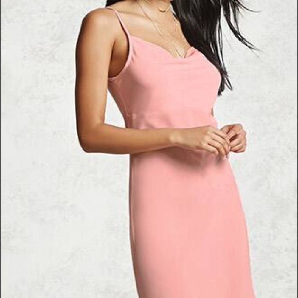 👙NWT F21 Blush Cowl Neck Slip Dress Size Small